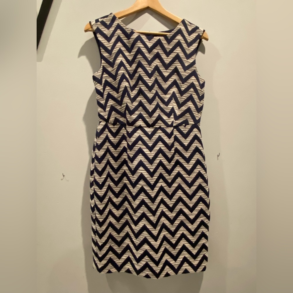 Navy and white tweed sheath dress - The Limited